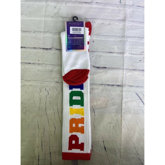 Bioworld Accessories Rainbow Pride Spell Out Lgbtq Knee High Socks